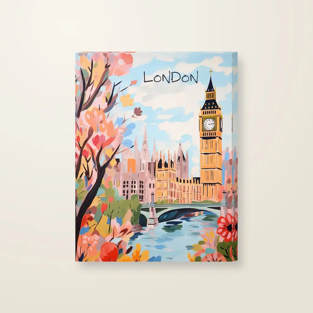 Londra — stampa su tela, con telaio in legno