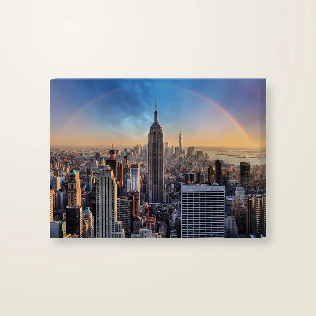 New York Arcobaleno — stampa su tela, con telaio in legno