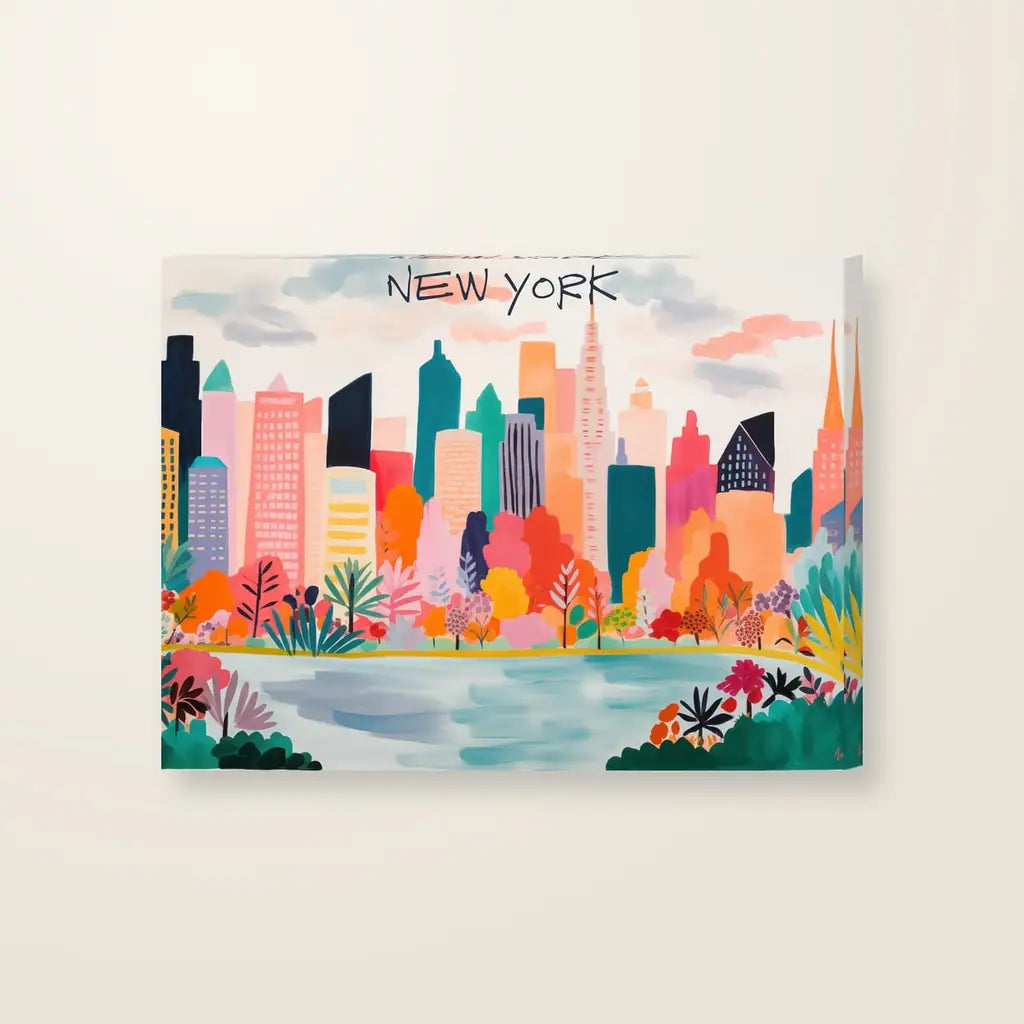 New York Landscape — stampa su tela, con telaio in legno