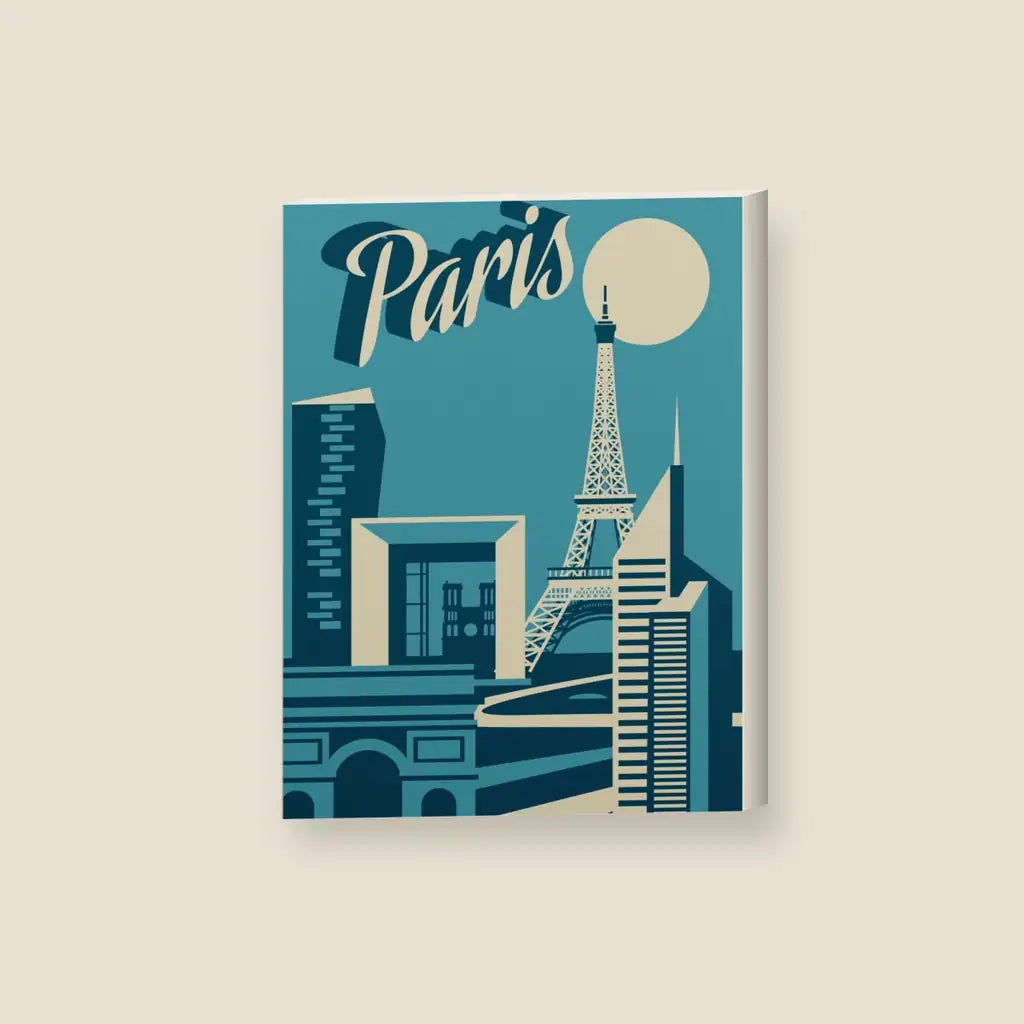 Parigi Locandina Vintage — stampa su tela, con telaio in legno