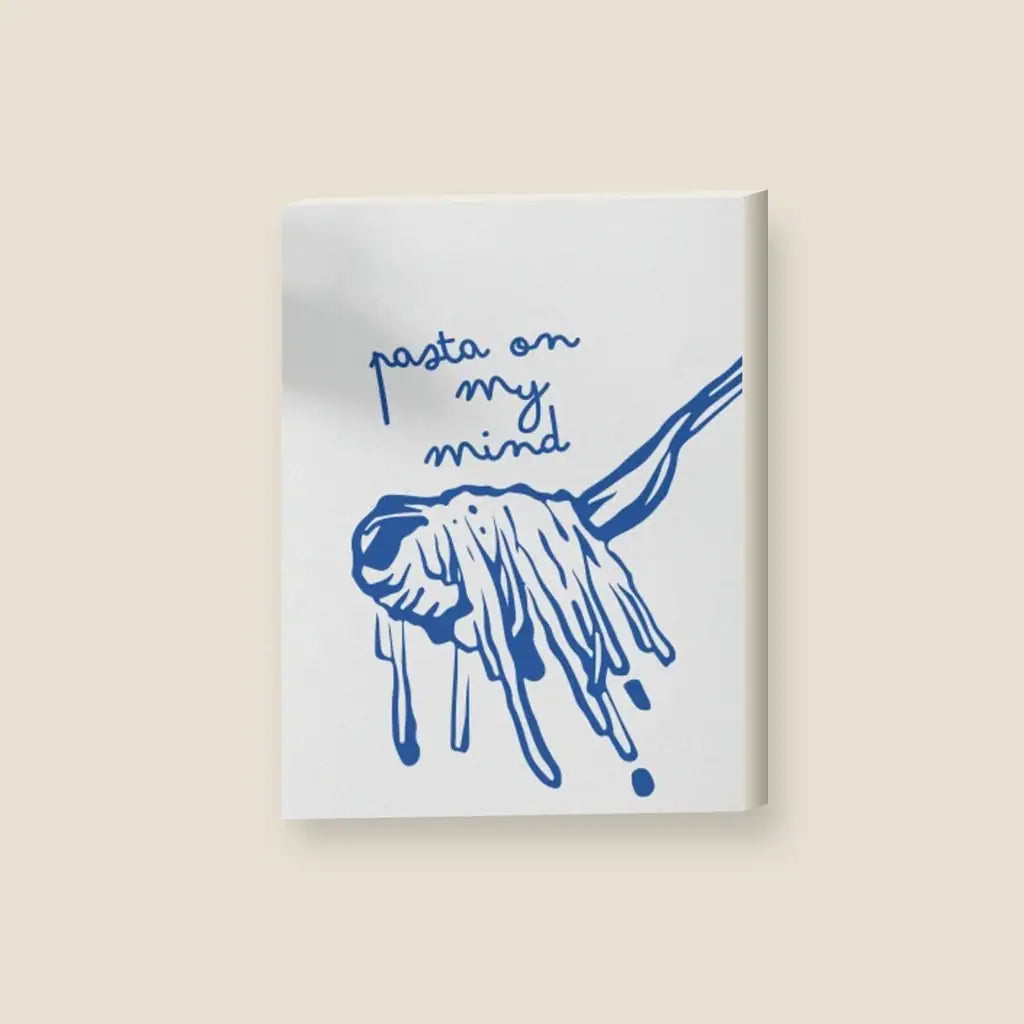 Pasta Mind Blu — stampa su tela, con telaio in legno