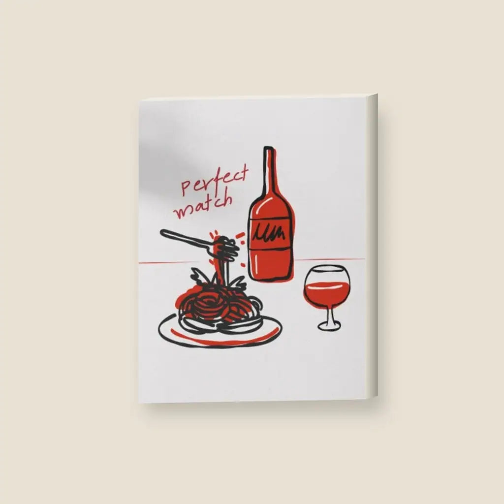 Perfect Match Wine — stampa su tela, con telaio in legno