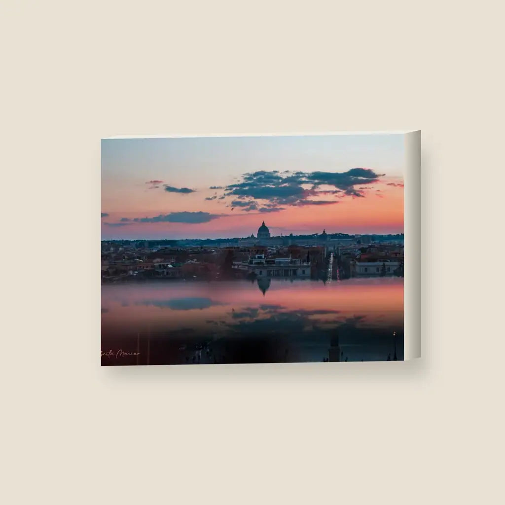 Roma Sunset — stampa su tela, con telaio in legno