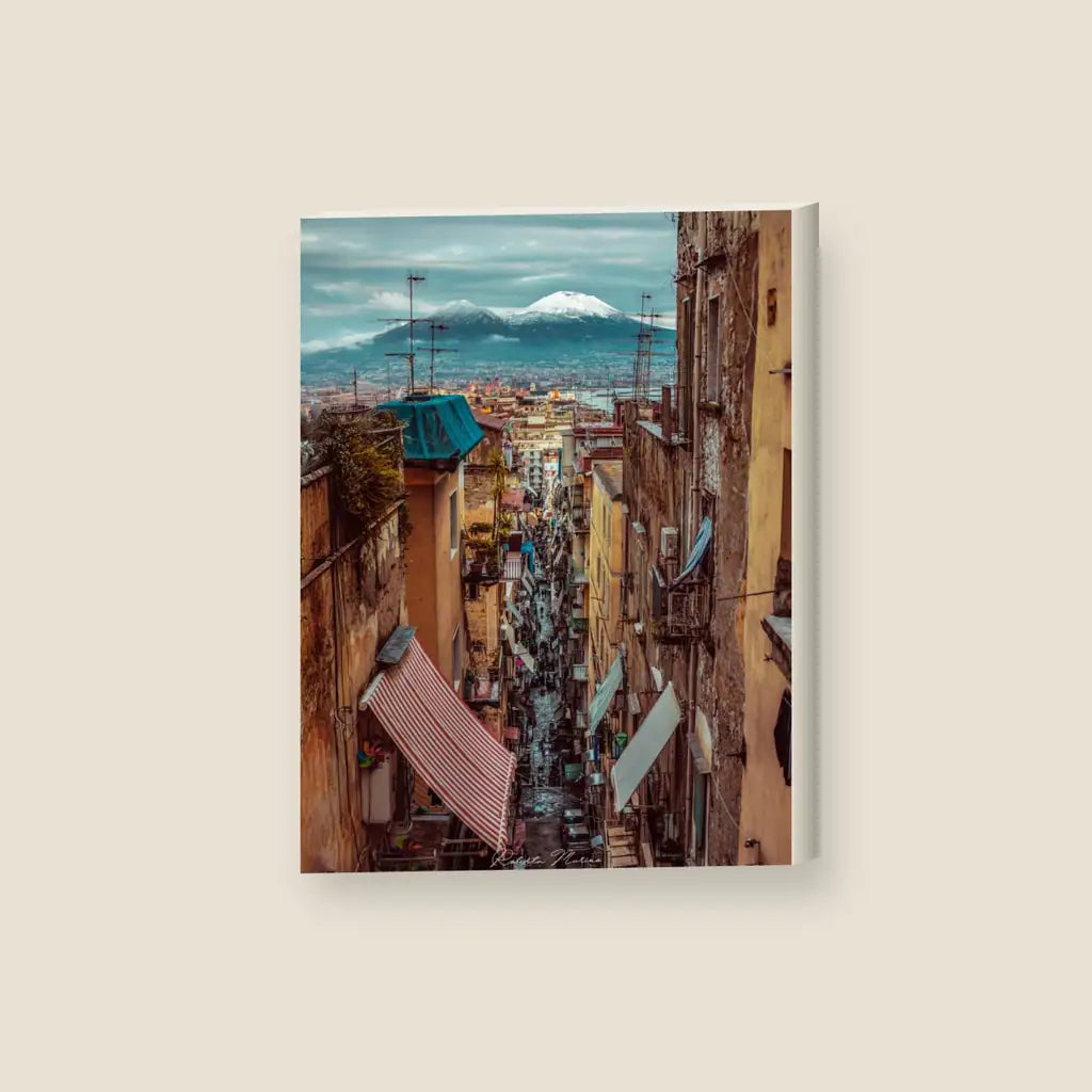 Vesuvio Innevato — stampa su tela, con telaio in legno
