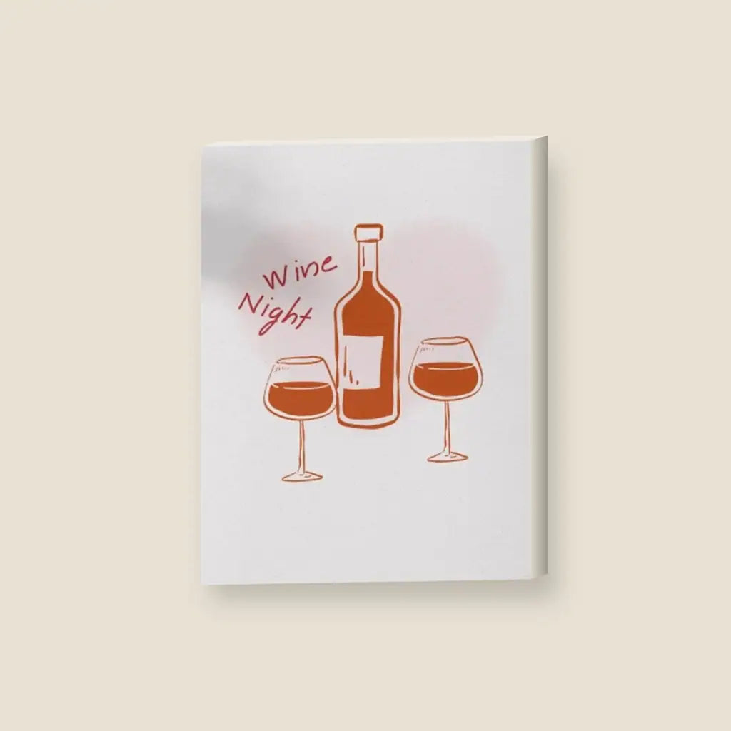 Wine Night — stampa su tela, con telaio in legno