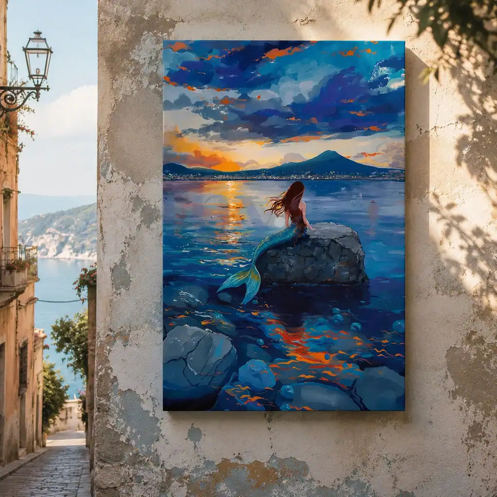Sirena Partenope sul golfo di Napoli