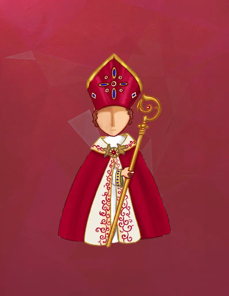 San Gennaro su sfondo rosso