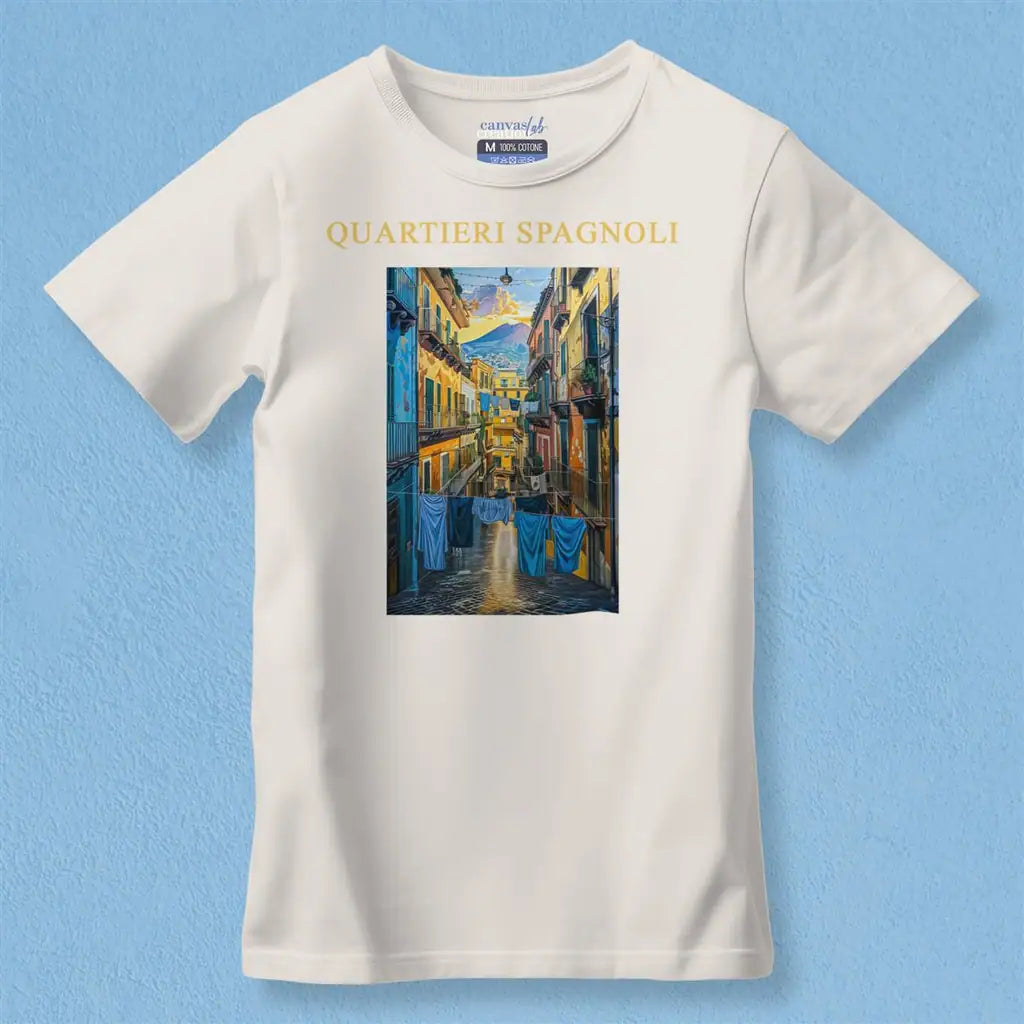 T-shirt Quartieri Spagnoli Minimal — Beige Chiaro - Off White